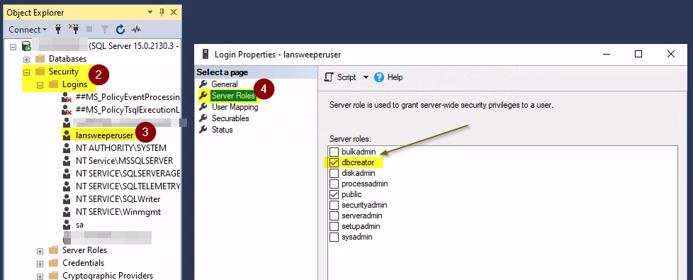 Database Permission Errors for Lansweeper Auto-Update Functionality